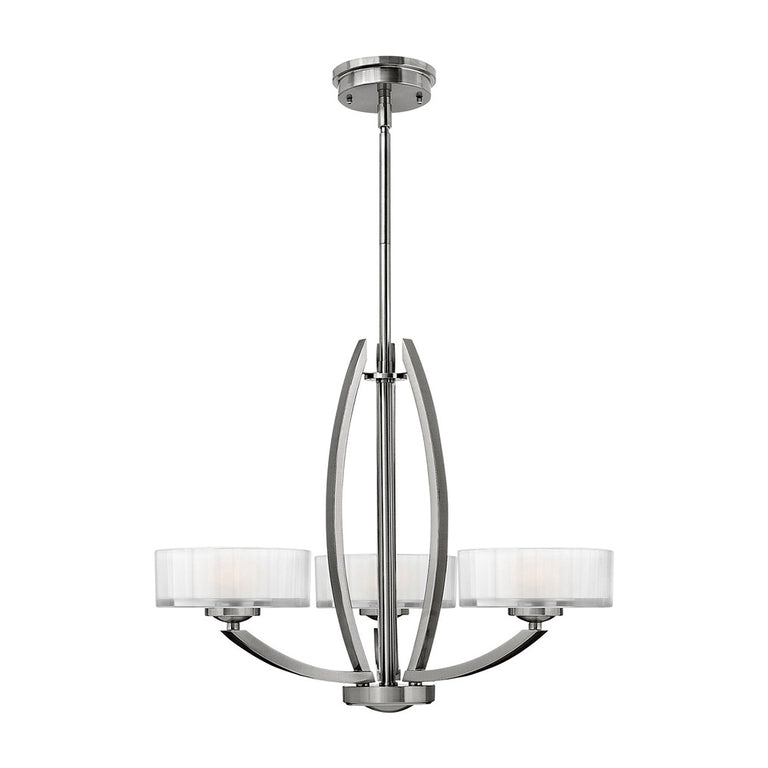 Meridian 3 Light Chandelier Brushed Nickel - HK-MERIDIAN3