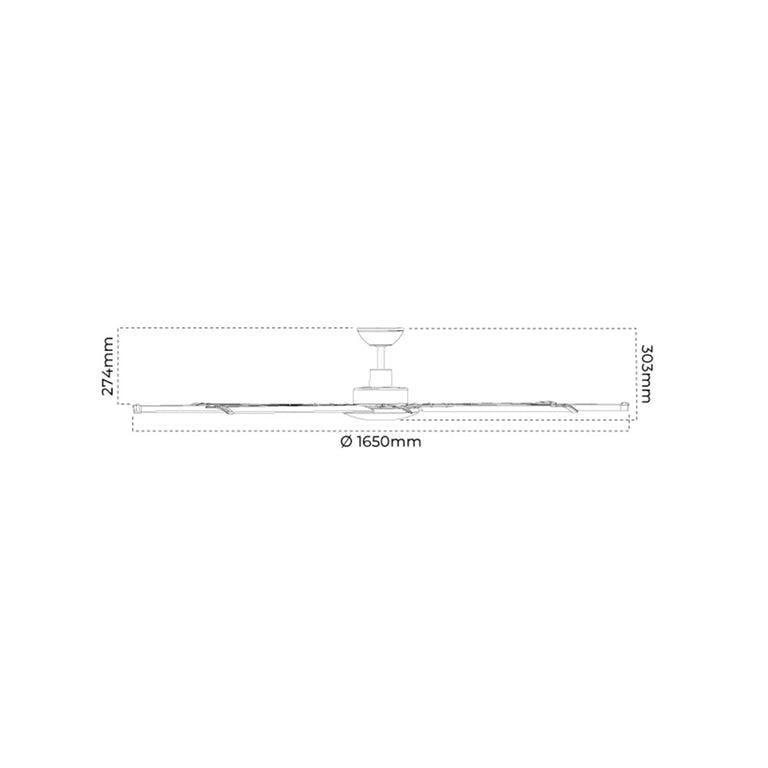 Mooloolah Mini 65" DC 8 Blade Ceiling Fan White - MOOLOOLAH/MINI/65/WH