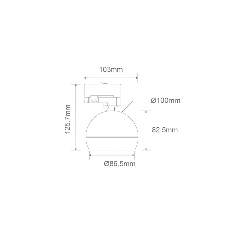 Moon 6W/9W Dimmable Three Circuit Track LED Flood Matt Black / Tri-Colour - 22796