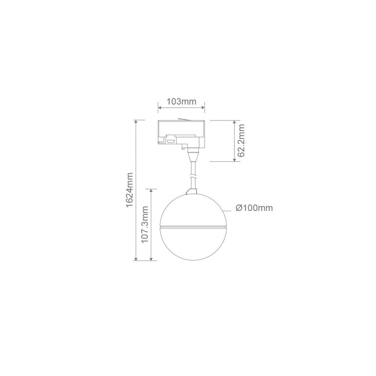 Moon 6W/9W Dimmable Three Circuit Track LED Opal Pendant Matt White / Tri-Colour - 22790