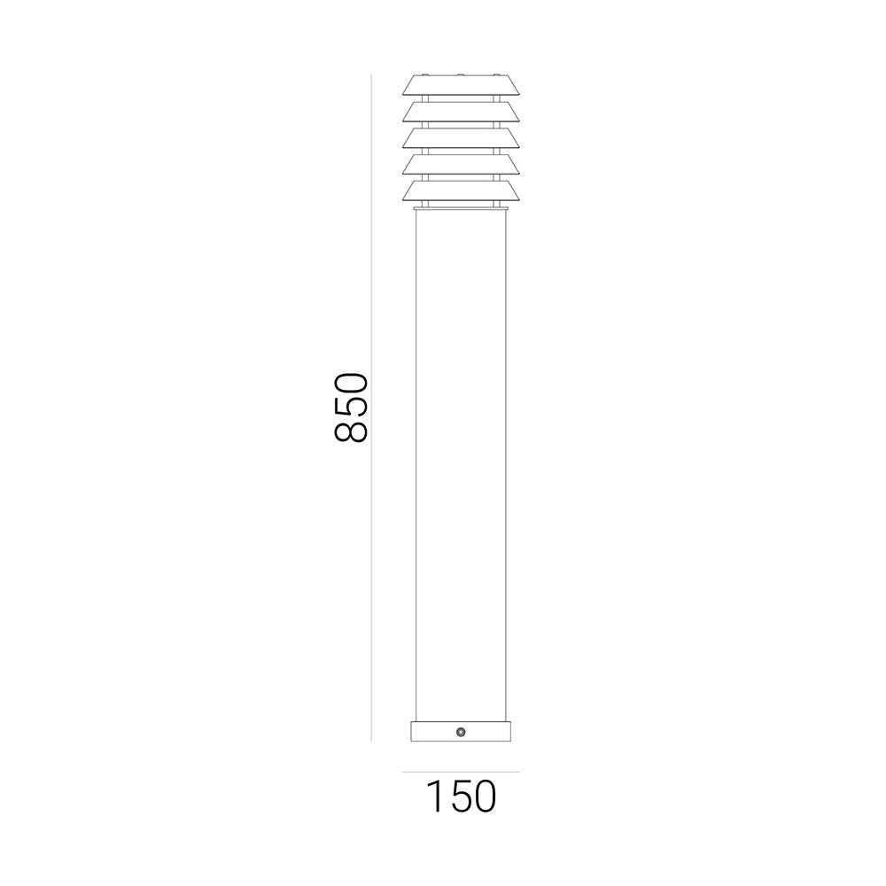 Alta Painted Wood Bollard Light Black - NLYS.1443B