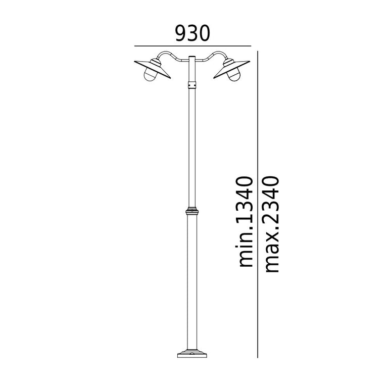 Karlstad 2 Light Post Light Black - NLYS.2032B