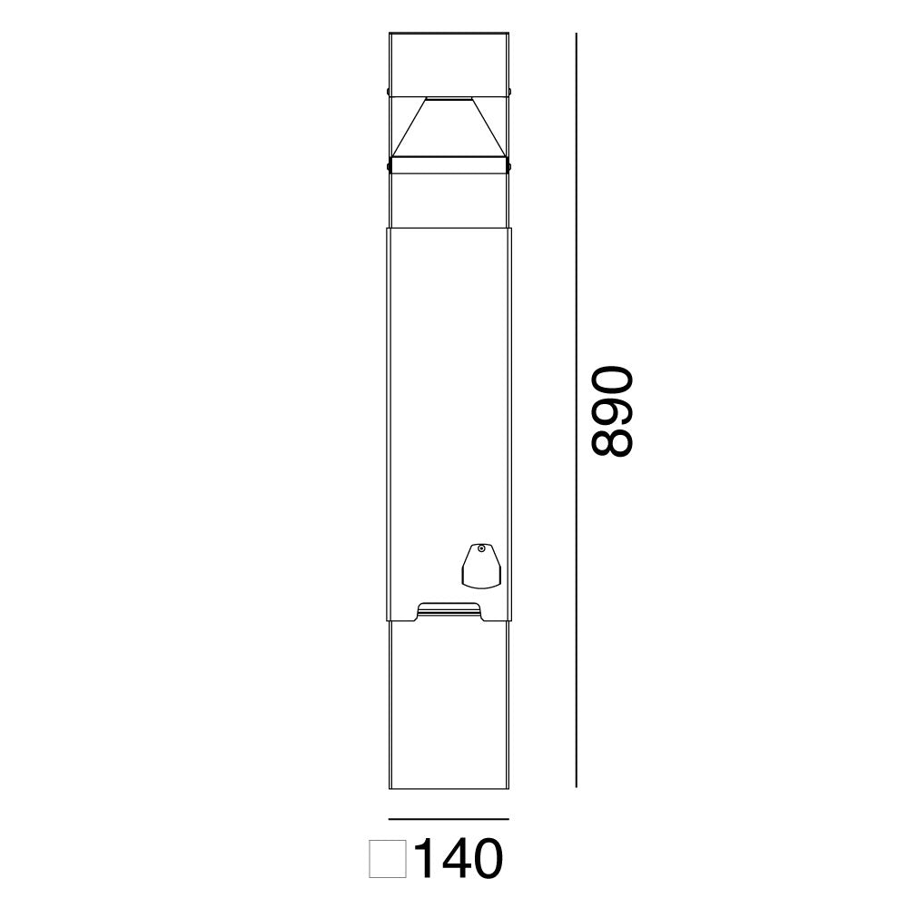 Arvika LED Bollard Galvanized - NLYS.893GA