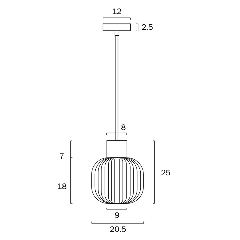 Nori 20 Pendant Black - NORI PE20-BKOM