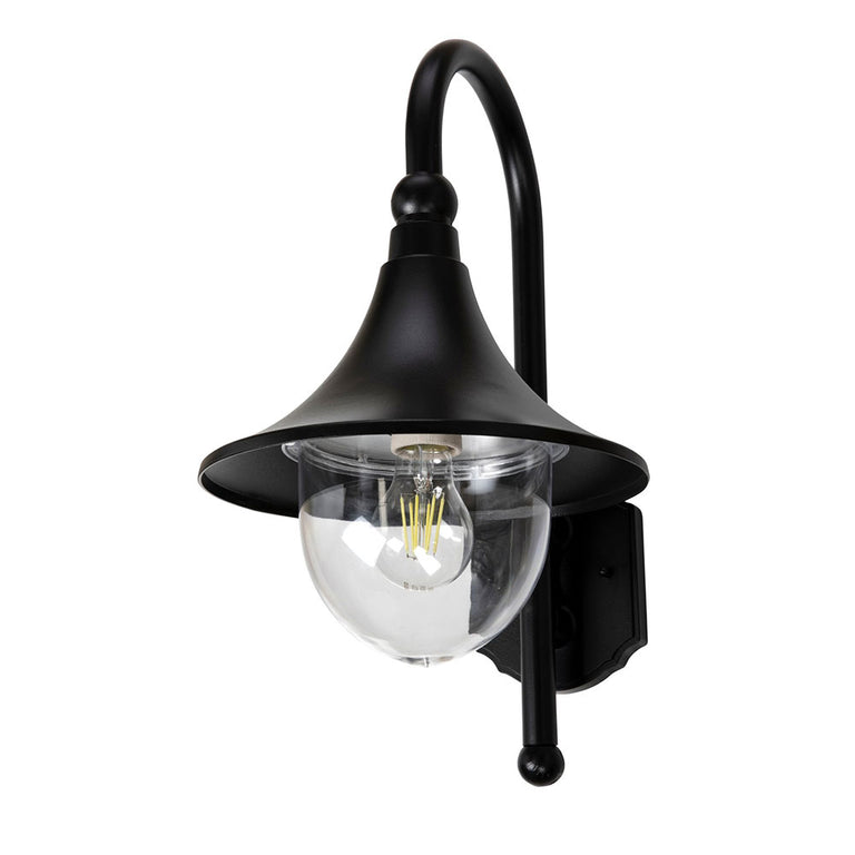 Newbari Downward Wall Light Black IP44 - NEWBARI -A1 WB Black