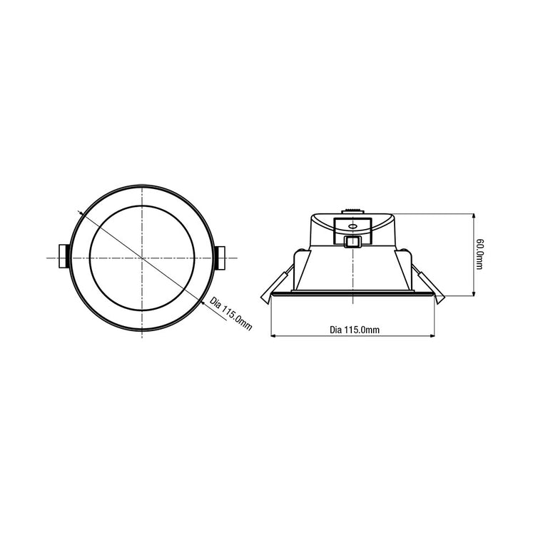 Zone 9W LED Downlight With PIR Motion Sensor Matt White / Tricolour - TLZD3459WDS