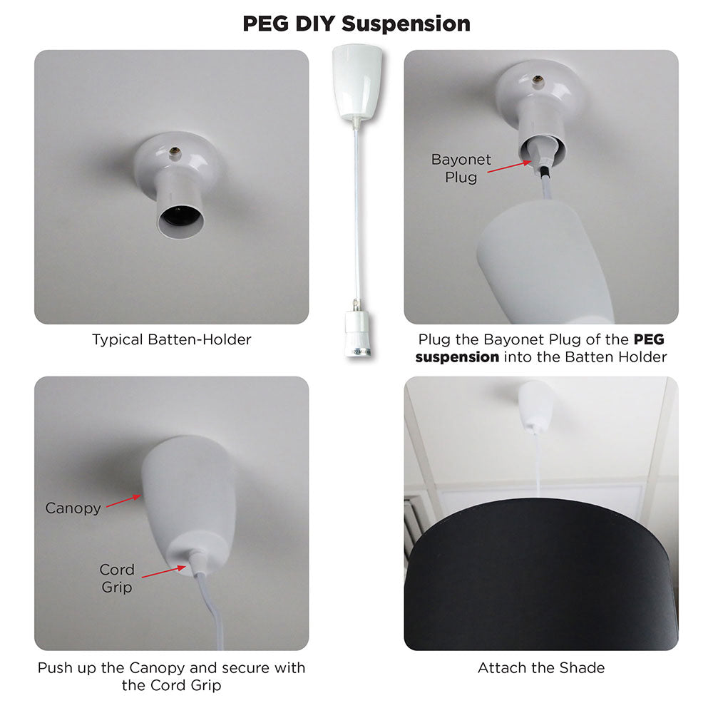Peg 500mm DIY Suspension Black - OL2010/50BK