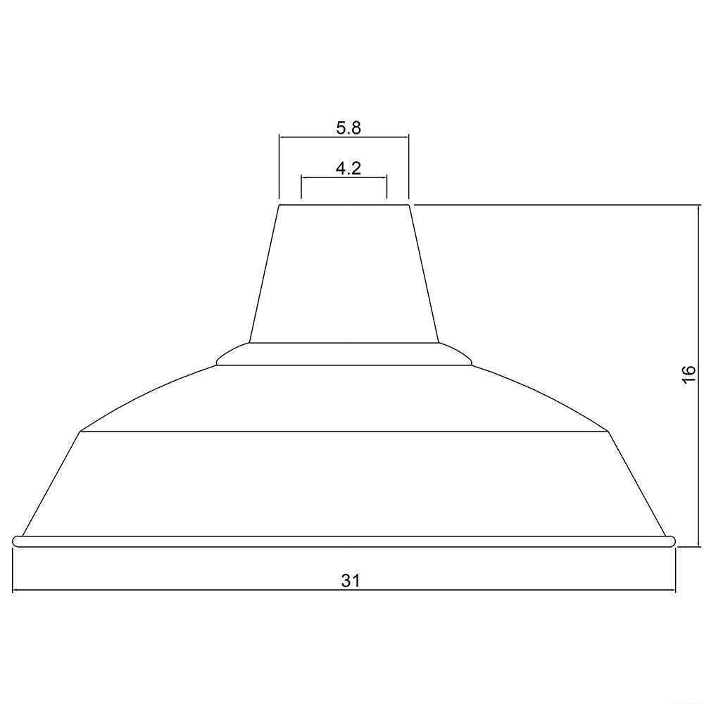 Warehouse 310mm Metal Shade Matt White - OL2260/31WH