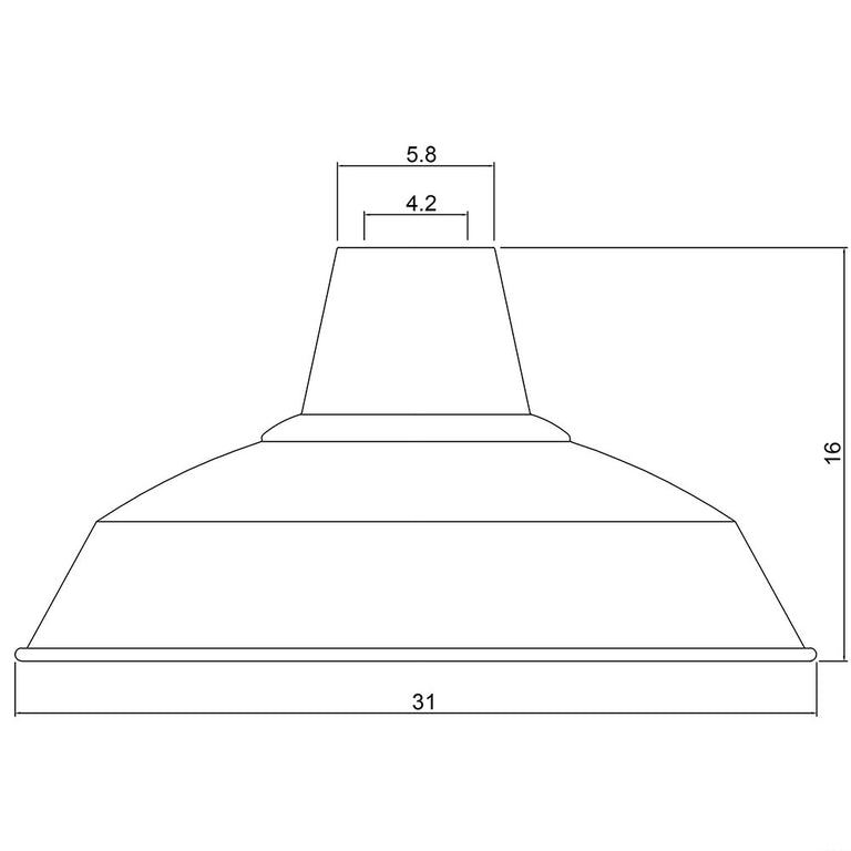 Warehouse 310mm Metal Shade Matt White - OL2260/31WH