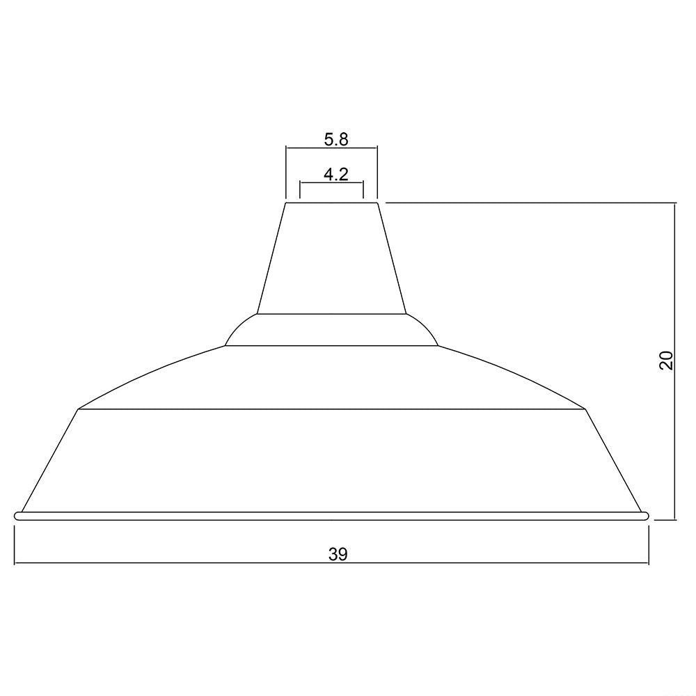 Warehouse 390mm Metal Shade Matt White - OL2260/39WH
