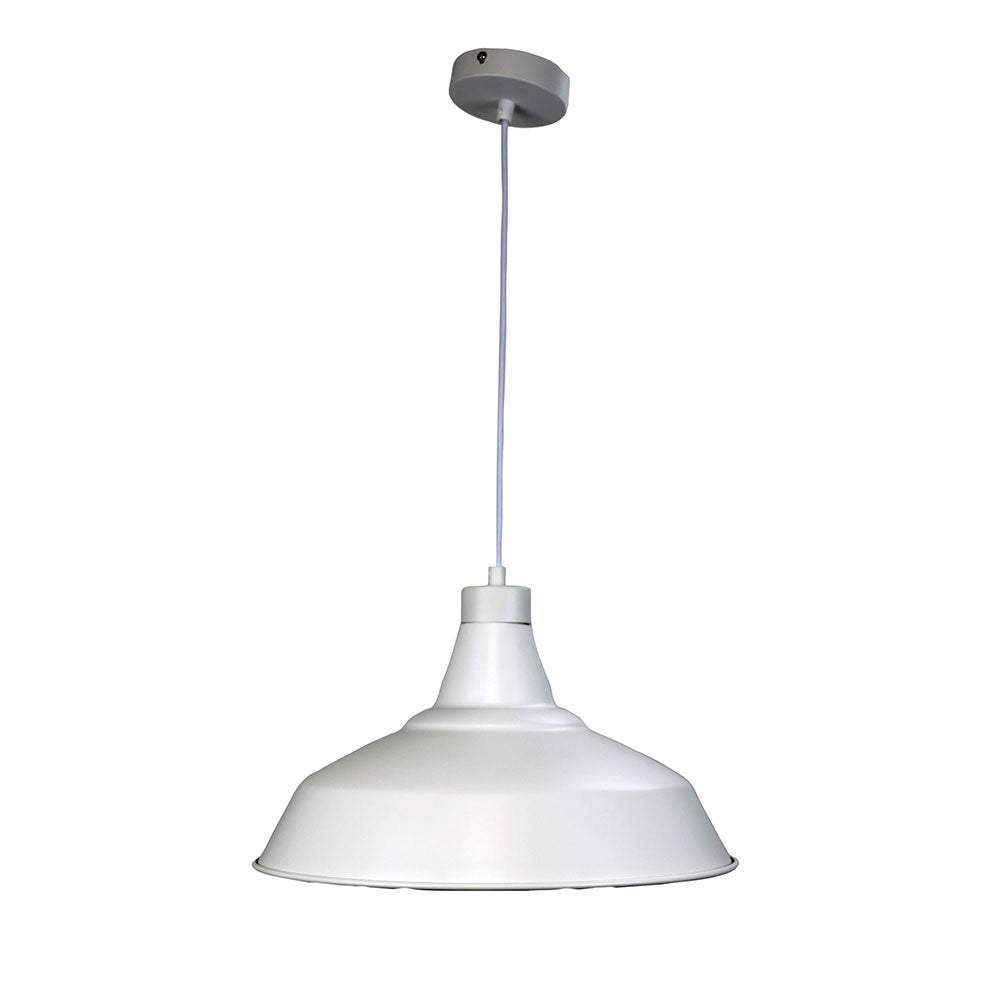 Warehouse 390mm Metal Shade Matt White - OL2260/39WH
