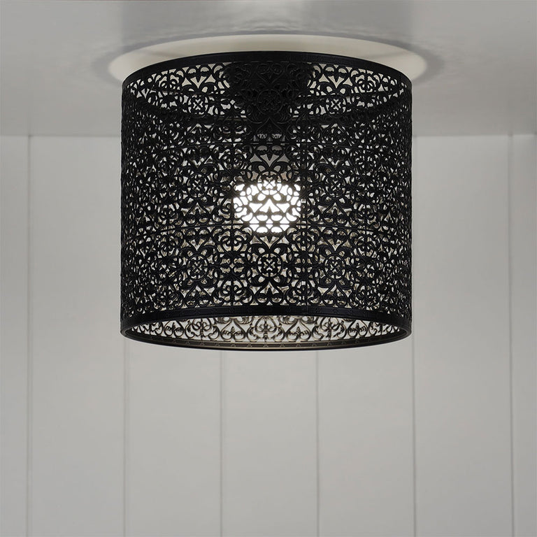 Bursa Laser Cut Metal Shade Black - OL2267BK