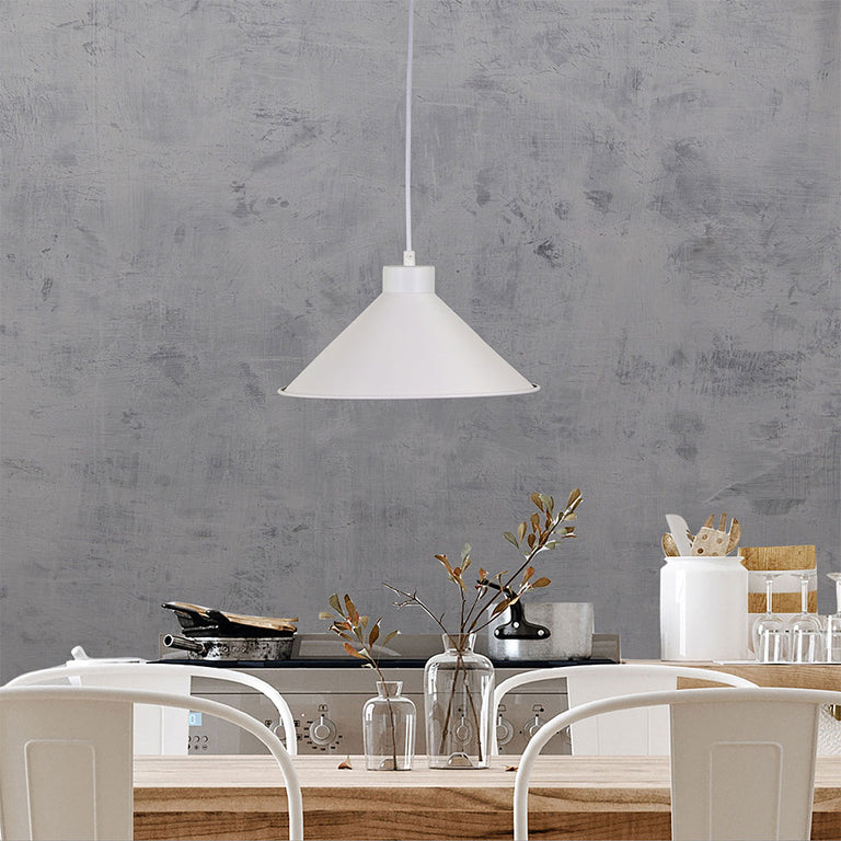 Victoriana 300mm Industrial Metal Shade Matt White - OL2270/30WH