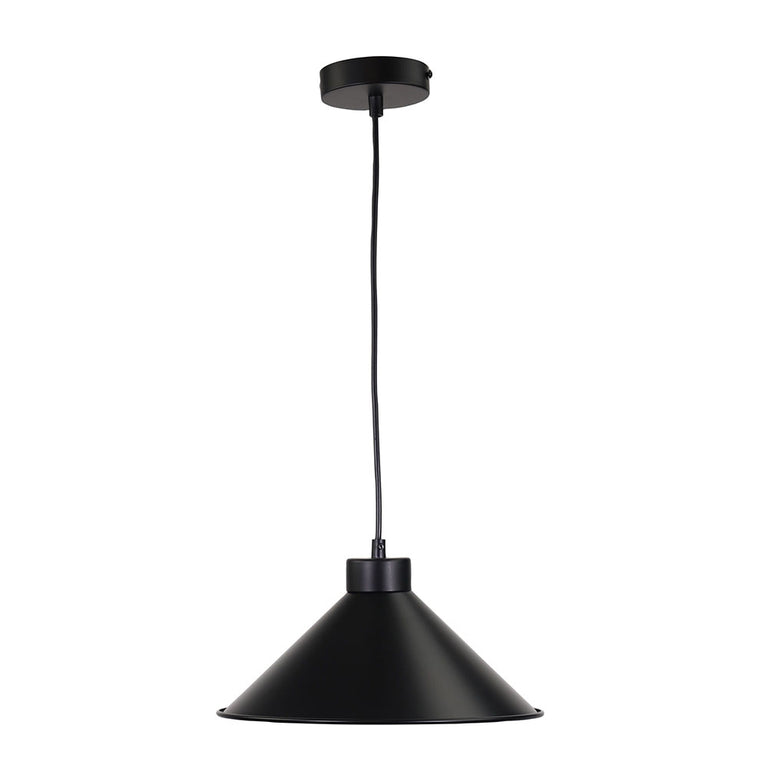 Victoriana 12" Industrial Metal Shade Matt Black - OL2270/30BK