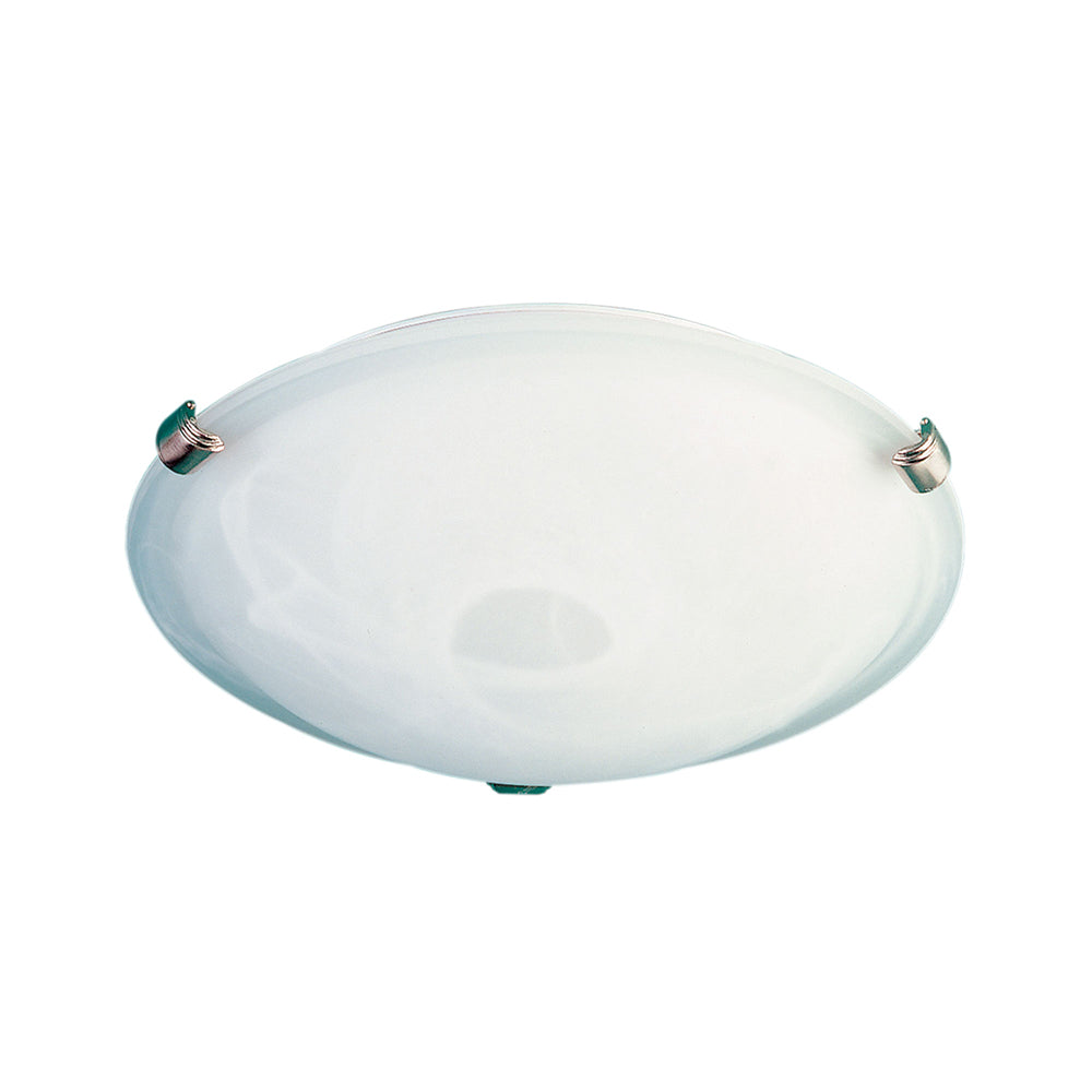 Remo 2 Light Alabaster Ceiling Oyster Light Brushed Chrome - OL41140BCH