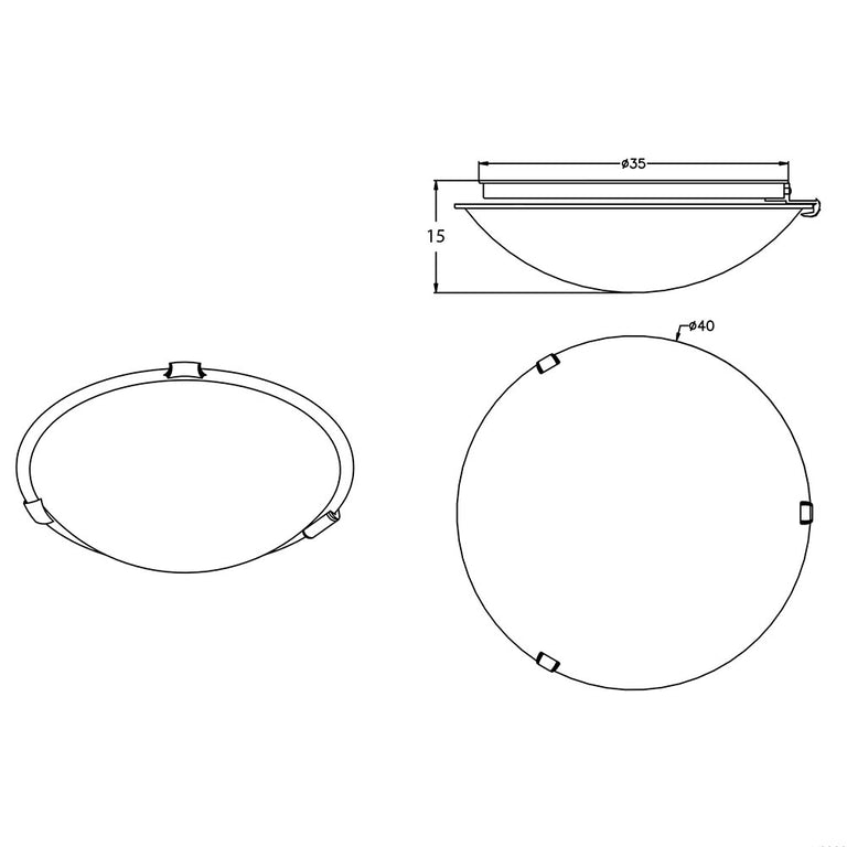 Remo 2 Light Alabaster Ceiling Oyster Light White - OL41140WH