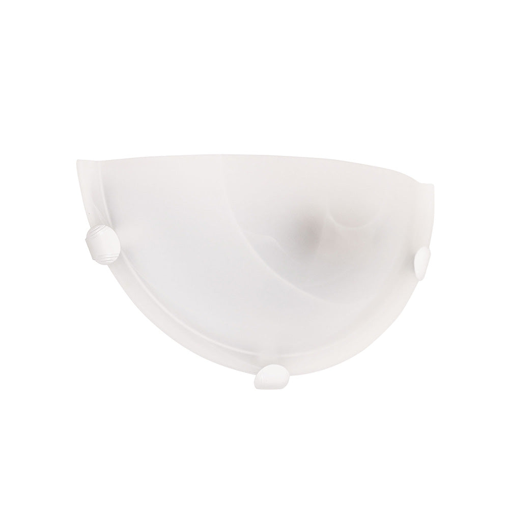 Remo 1 Light Alabaster Glass Wall Light White - OL41340WH
