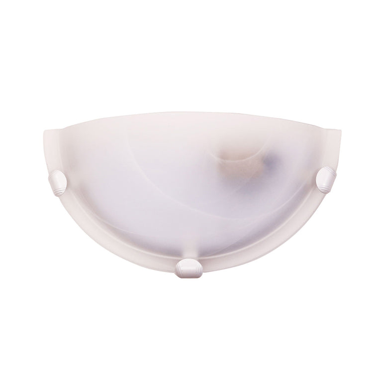 Remo 1 Light Alabaster Glass Wall Light White - OL41340WH