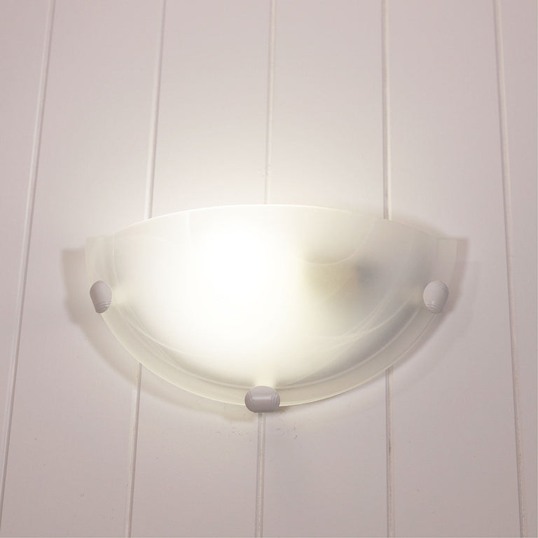 Remo 1 Light Alabaster Glass Wall Light White - OL41340WH