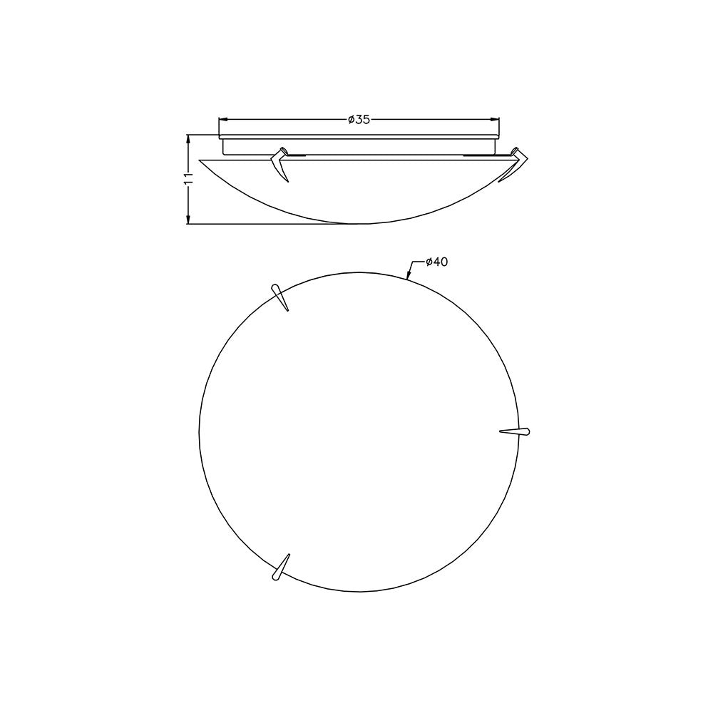Claw 2 Light Ceiling Oyster Light Chrome / Opal - OL44131CH