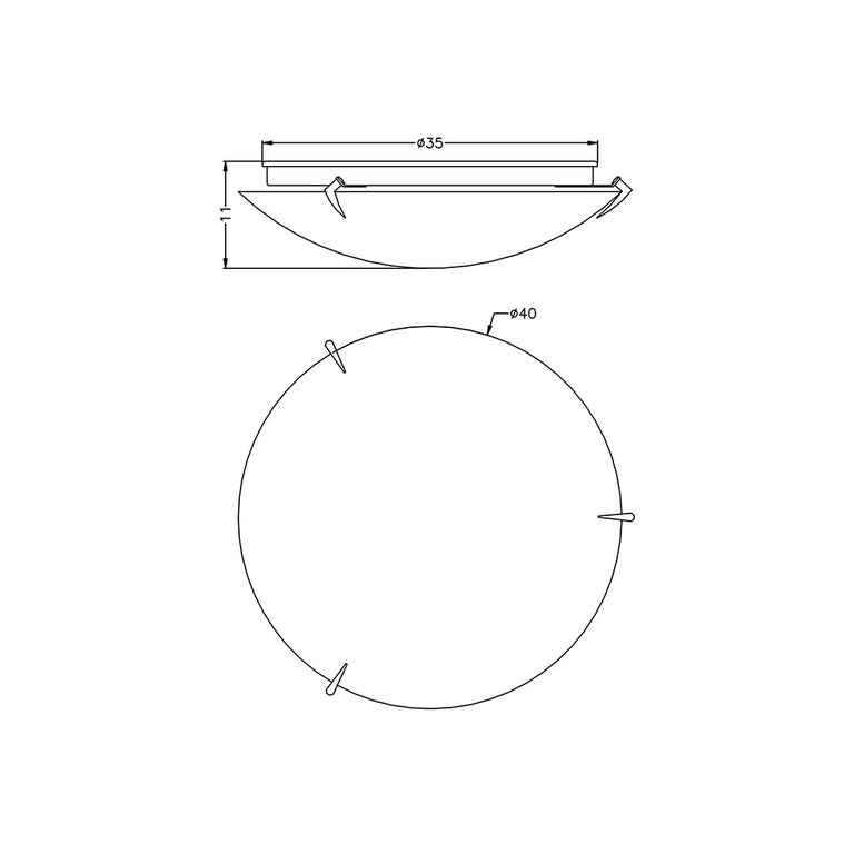 Claw 2 Light Ceiling Oyster Light Chrome / Opal - OL44131CH