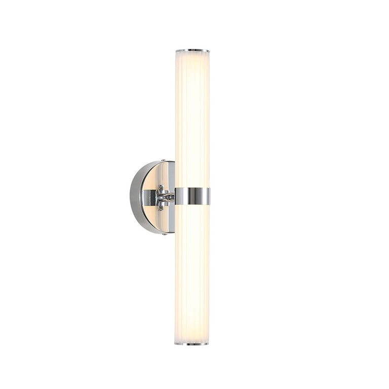 Sassy 8W LED Dimmable Ribbed Wall Light Chrome / Tri-Colour - OL51445CH