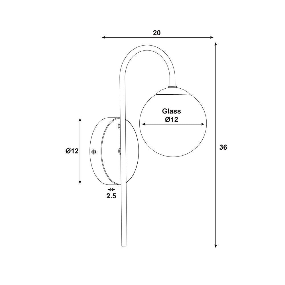 Noxe 4W Wall Light Black - OL54260BK