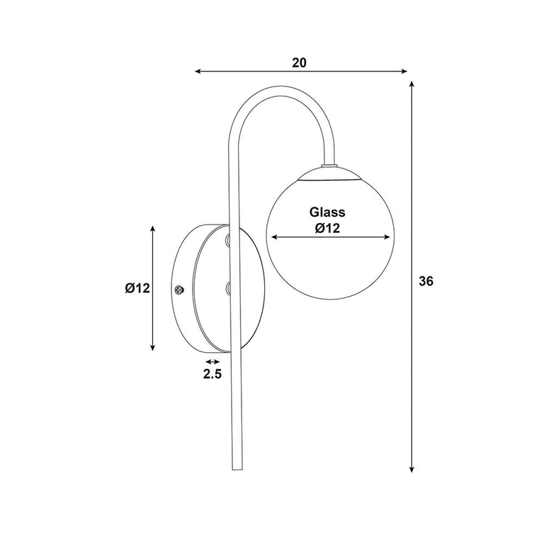 Noxe 4W Wall Light Black - OL54260BK
