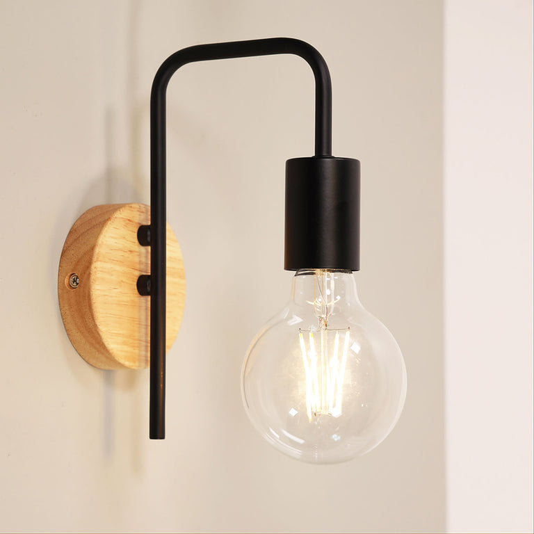 Lane Real Timber Wall Light Black - OL54310BK