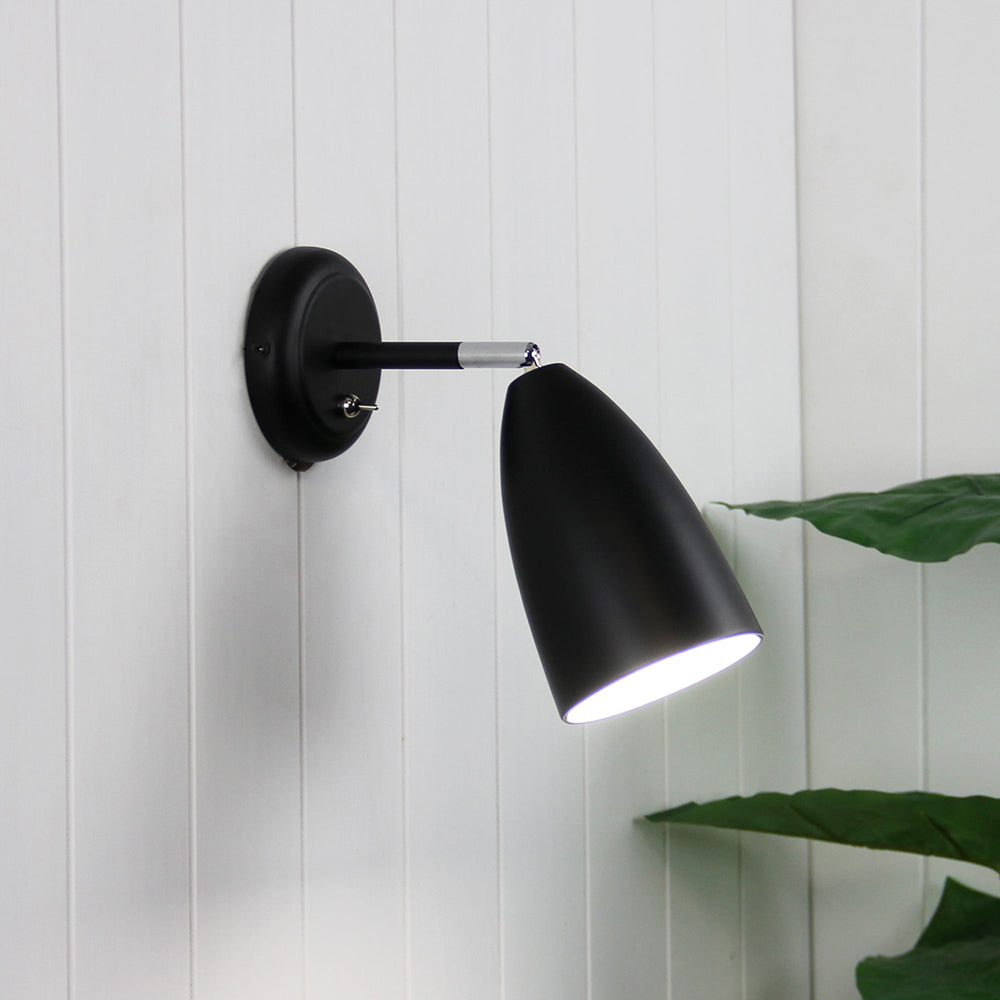 Salem Adjustable Wall Light With Switch Black - OL55211BK