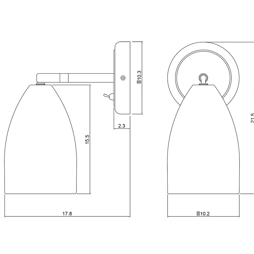 Salem Adjustable Wall Light With Switch White - OL55211WH