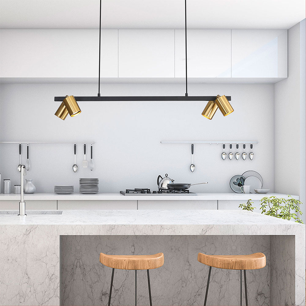 Bridge 4 Light Pendant Black & Brass - OL56013/4SB