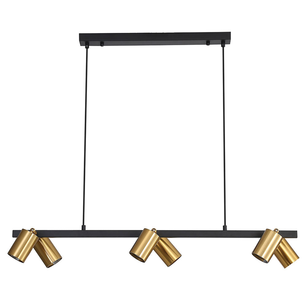 Bridge 6 Light Pendant Black & Brass - OL56013/6SB