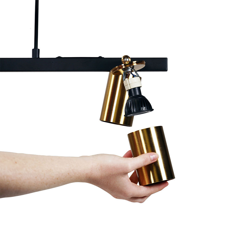 Bridge 6 Light Pendant Black & Brass - OL56013/6SB