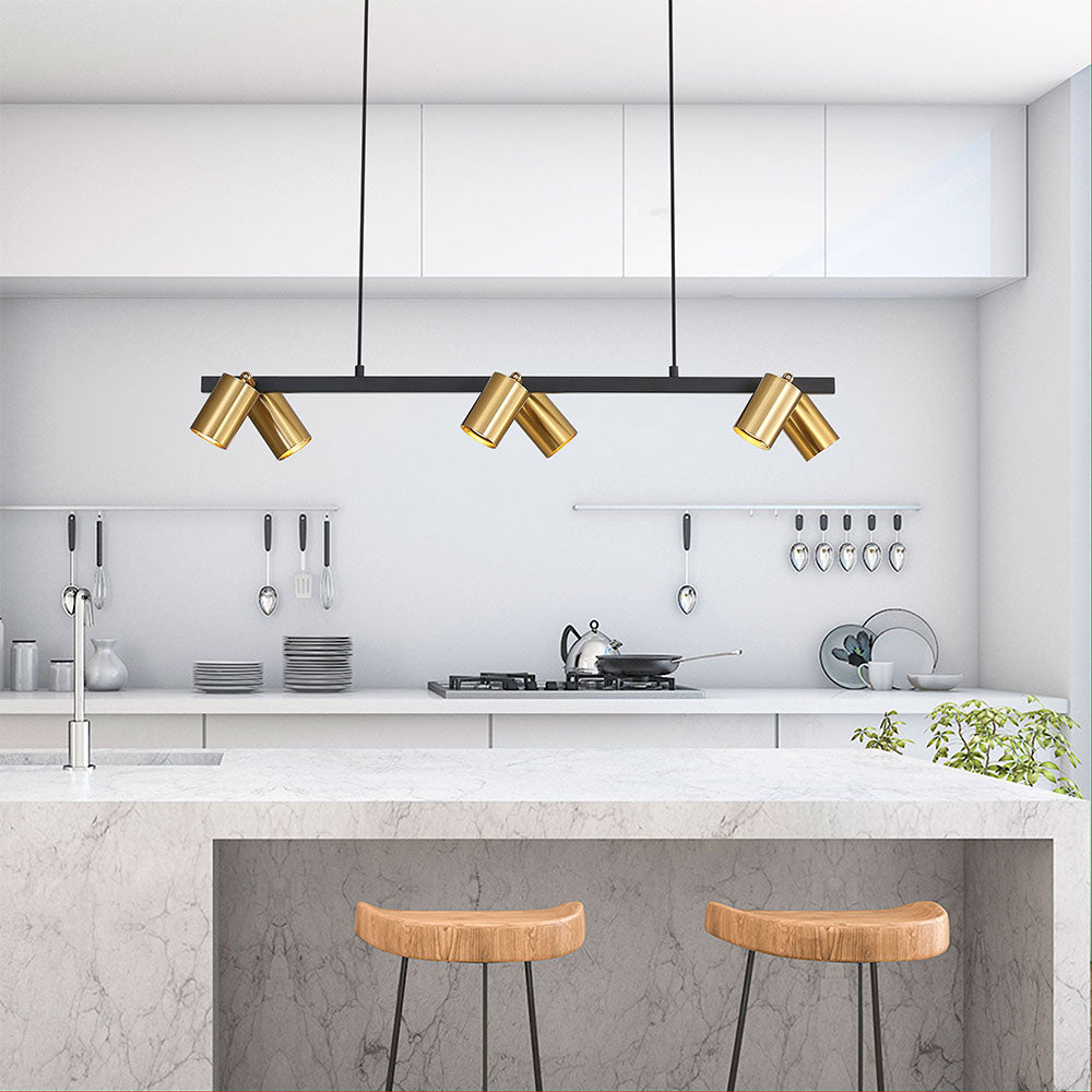 Bridge 6 Light Pendant Black & Brass - OL56013/6SB