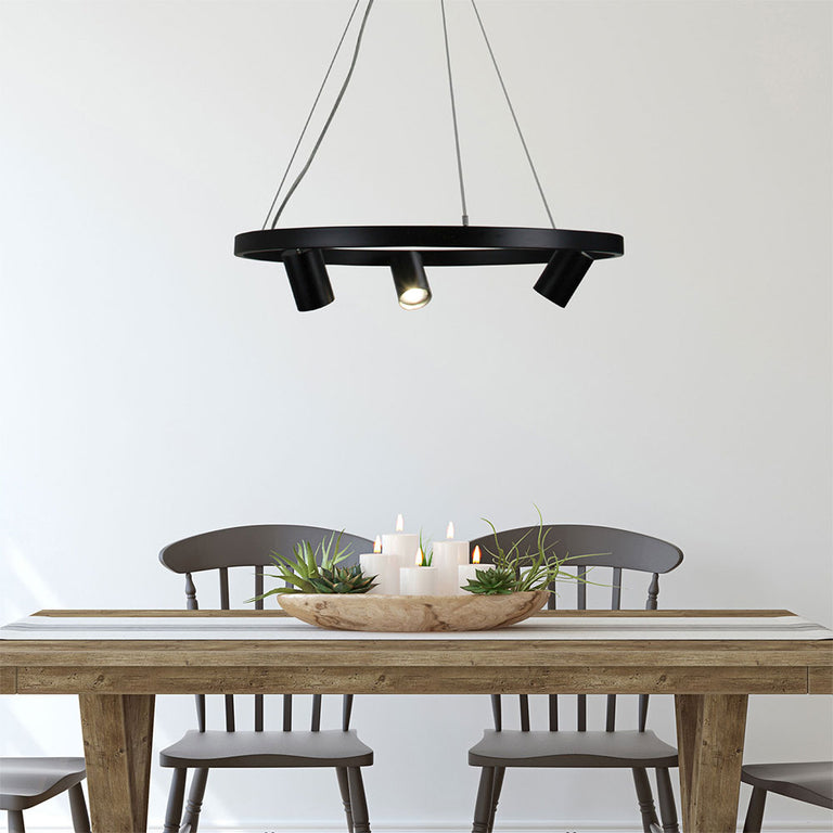 Pano 3 Light 240V GU10 Pendant Black - OL56093BK