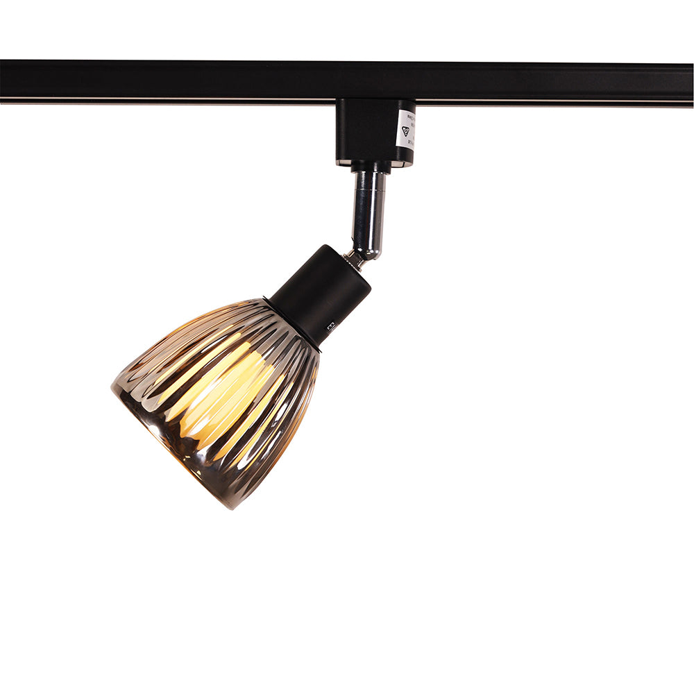 Alma Track Spot Smoked Glass Track Spot Black - OL57195BK