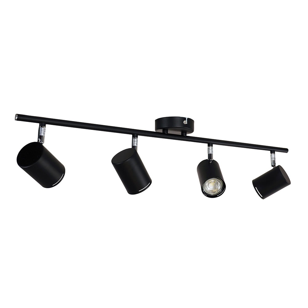 Baril 4 Light GU10 Adjustable Spotlight Black - OL58611/4BK