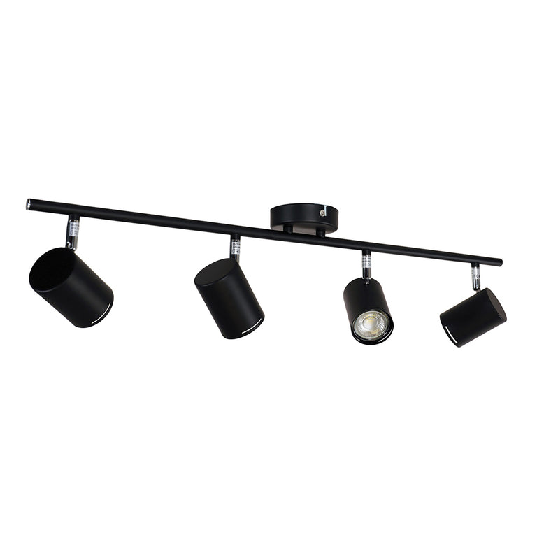 Baril 4 Light GU10 Adjustable Spotlight Black - OL58611/4BK