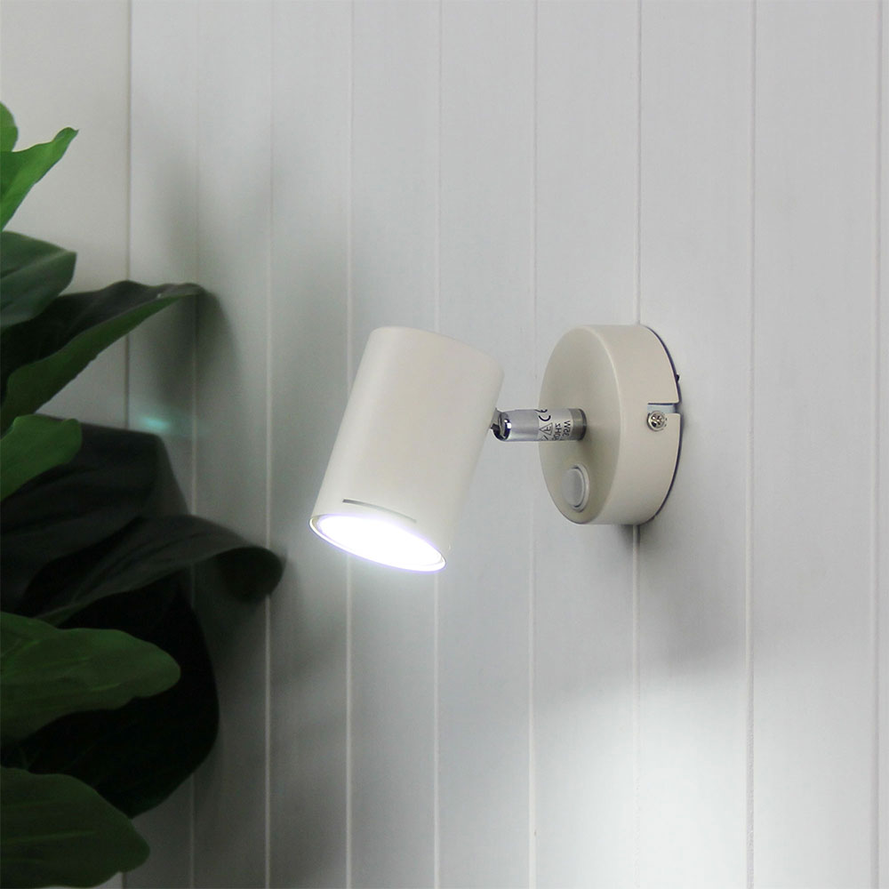Baril 1 Light GU10 Adjustable Spotlight with Switch White - OL58613/1WH