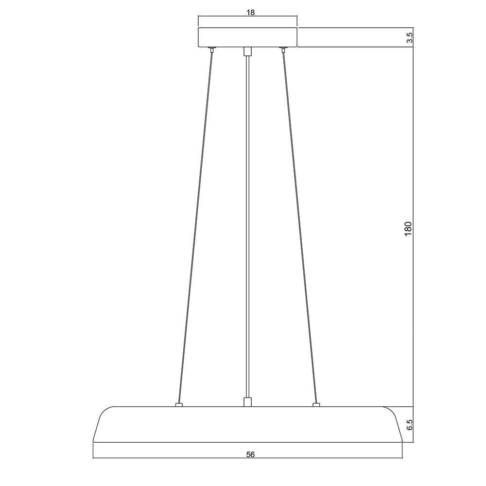 Madison.56 36W Dimmable LED Pendant Black / Tri-Colour - OL60451/56BK