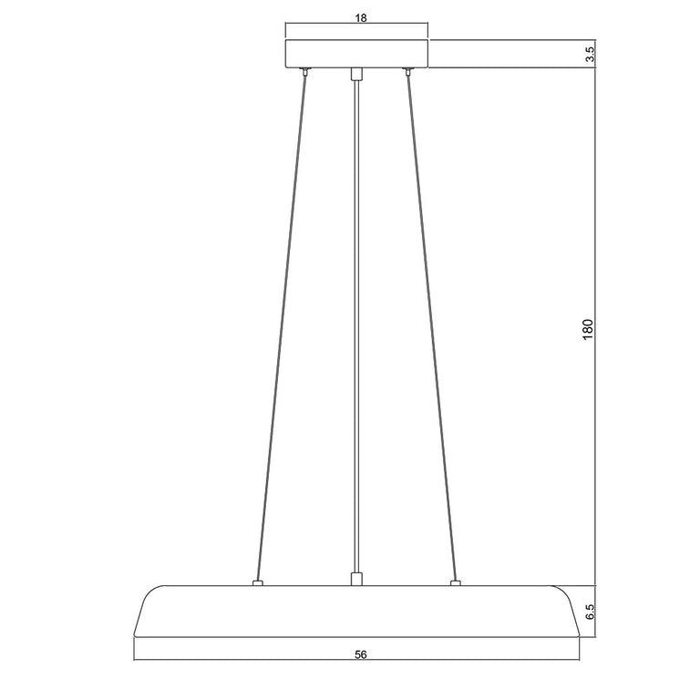 Madison.56 36W Dimmable LED Pendant Black / Tri-Colour - OL60451/56BK