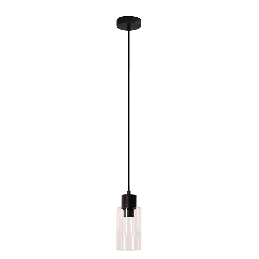 Lisa Cylindrical Clear Glass Pendant Black / Clear - OL60581CL