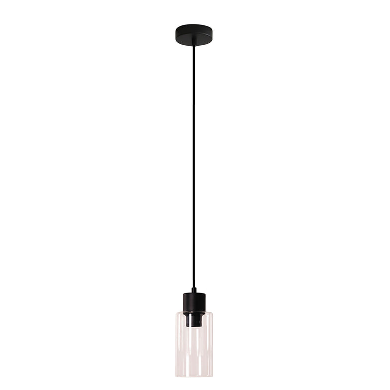 Lisa Cylindrical Clear Glass Pendant Black / Clear - OL60581CL