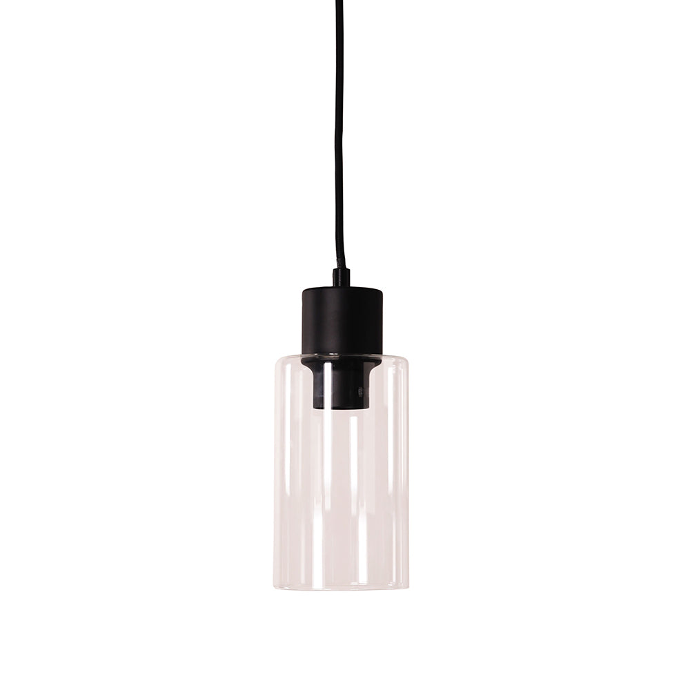 Lisa Cylindrical Clear Glass Pendant Black / Clear - OL60581CL