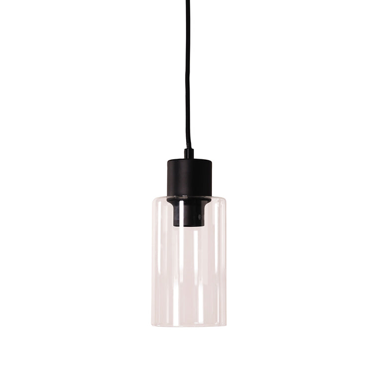 Lisa Cylindrical Clear Glass Pendant Black / Clear - OL60581CL