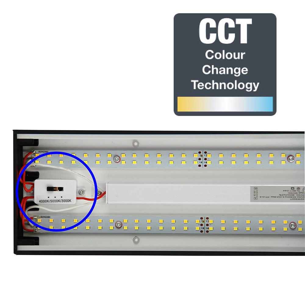 Vana.120 40W LED Batten Light Black / Tri-Colour - OL60778/1200BK