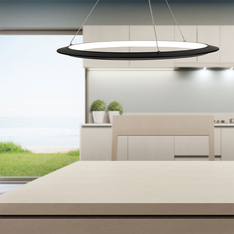 Saturn 24W Dimmable LED Pendant Black / Tri-Colour - OL60851/60BK