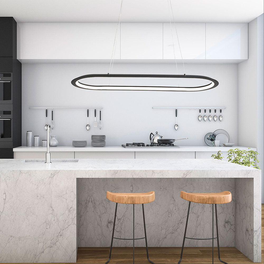 Ovale 38W Dimmable LED Pendant Black / Tri-Colour - OL60860/80BK