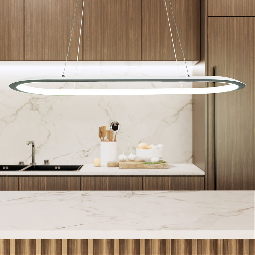 Ovale 38W Dimmable LED Pendant White / Tri-Colour - OL60860/80WH